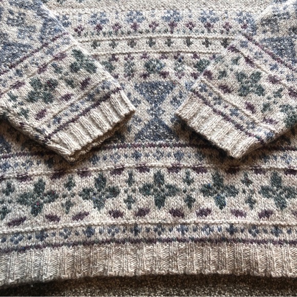 VINTAGE ALPS FINE WOMENS APPAREL SIZE LARGE GRANDPA WOOL SWEATER KNITTED PATTERN - Picture 5 of 10